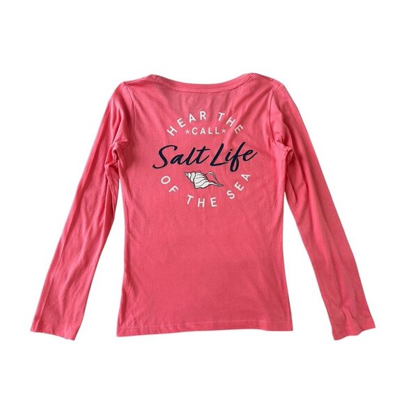 Salt Life Women’s Salmon Pink Scoop Neck T-Shirt NWT - Picture 1 of 16